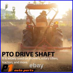 New PTO Shaft PTO Drive Shaft 1-3/8x6 Spline with Slip Clutch T4 31.5-41 Yellow