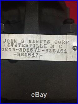 ONE NEW JOHN S. BARNES Rotary Pump Hydraulic G20W-2D15V1 13 spline 7/8