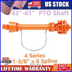 PTO Drive Shaft 1-3/8 X 6 Spline Ends T4 43-61 Brush Hog for Rotary Cutter