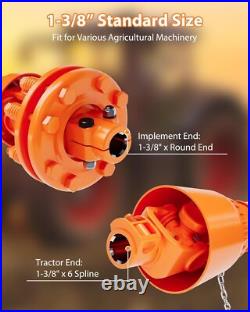 PTO Shaft 1-3/8 Drive Shaft 6 Spline Both Ends Driveline 4Tractor WithSlip Clutch