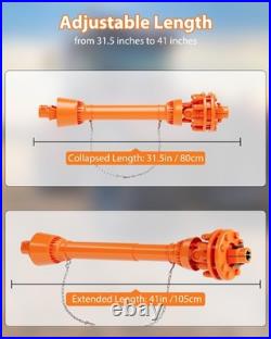 PTO Shaft 1-3/8 PTO Drive Shaft with Slip Clutch, 6 Spline End PTO Drive Shaft