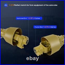 PTO Shaft 37-59 1-3/8 6 Spline Both Ends Series 4 No Slip Clutch Yellow