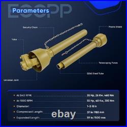 PTO Shaft 37-59 1-3/8 6 Spline Both Ends Series 4 No Slip Clutch Yellow