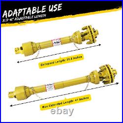PTO Shaft PTO Drive Shaft 1-3/8 x 6 Spline with Slip Clutch Yellow 31.5-41 New