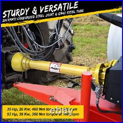PTO Shaft PTO Drive Shaft 1-3/8 x 6 Spline with Slip Clutch Yellow 31.5-41 New