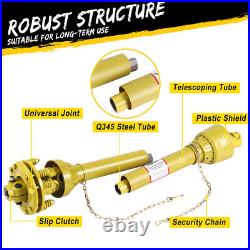PTO Shaft PTO Drive Shaft 1-3/8x6 Spline withSlip Clutch Yellow 43-57 US