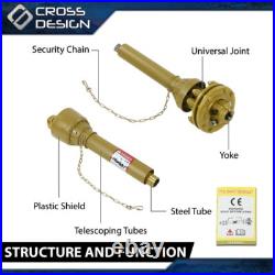PTO Shaft PTO Drive Shaft 1-3/8x6 Spline with Slip Clutch T4 31.5-41 Yellow New