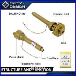 PTO Shaft PTO Drive Shaft 1-3/8x6 Spline with Slip Clutch T4 31.5-41 Yellow New