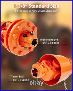 PTO Shaft PTO Driveshaft for Tractor 1-3/8 x 6 Spline Both End 31.5-41 Orange