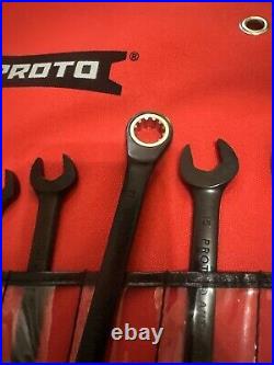 Proto 10 PC Reversible Ratcheting Metric Spline Wrench Anti-slip 10-19mm Metric