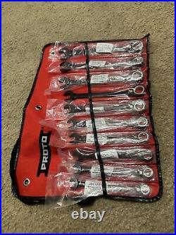 Proto 10 Piece Reversible Ratcheting Anti Slip Spline Wrench Set Metric