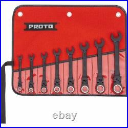 Proto JSCVF-8S 8-Piece BLK Combo Locking Flex-Head Ratcheting Wrench Set-Spline