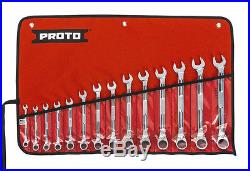 Proto Tool 14 Pc Metric Combination Ratcheting Wrench Set Spline JSCVM-14SA NEW