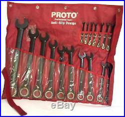 Proto Tools 20pc Ratcheting Wrench Set Spline SAE Combination LARGE SCV-20S Blac