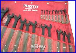 Proto Tools 20pc Ratcheting Wrench Set Spline SAE Combination LARGE SCV-20S Blac