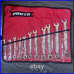 Proto USA SAE 11 Piece Ratcheting Spline Combination Wrench Set