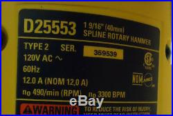(RI2) DeWalt D25553 1-9/16 Spline Rotary Hammer 12.0A Corded Electric