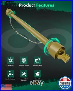 SCITOO Yellow 43-70.5 PTO Shaft, 1-3/8 PTO Drive Shaft 6 Splines Both Ends