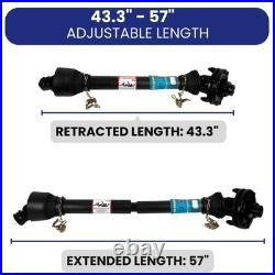 Series 5 PTO Shaft, 1-3/8-6 Spline Both Ends with Slip Clutch for Finish Mowers