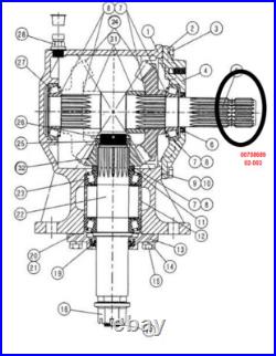 Servis Rhino Rotary Cutter Gearbox 1-3/4 X 20 Spline Input Shaft # 00758689