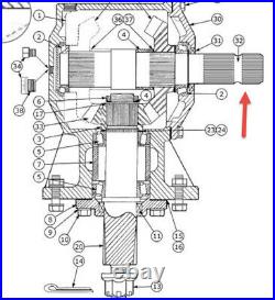 Servis Rhino Rotary Cutter Gearbox 1-3/4 X 20 Spline Input Shaft Code 00758689