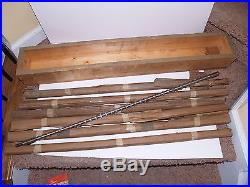 Set of 7 NOS CPM Steel Broaches in Wood Box-from Hoosier Spline Broach-36 long