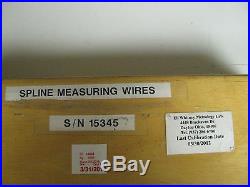 Spline Measuring Wires Sizes 1 -100 In Case FN9