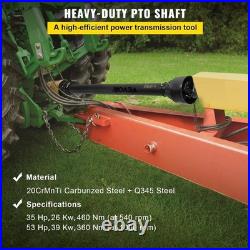 Sturdy 6 Spline PTO Shaft 1-3/8, 43-61 Adjustable Length for Maximum Torque