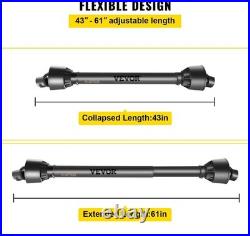 Sturdy 6 Spline PTO Shaft 1-3/8, 43-61 Adjustable Length for Maximum Torque