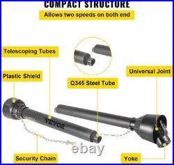Sturdy 6 Spline PTO Shaft 1-3/8, 43-61 Adjustable Length for Maximum Torque