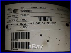 T68001 Jd 555 Bull Gear 66t Spline Good Used Takeout