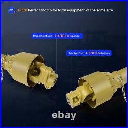 Tractor PTO Shaft Series 4 43-70.5 1-3/8 6 Splines No Slip Clutch Yellow