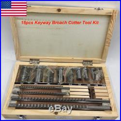 US Ship! 18pc Keyway Broach Metric Size Kit Involute Spline Cutter 12-28 Bushing