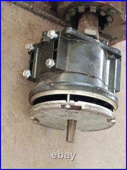 Unbranded worm gear reducer with clutch/brake, splined flange output, as shown