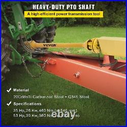 VEVOR PTO Shaft, 1-3/8 PTO Drive Shaft, 6 Spline Both Ends PTO Driveline Shaft