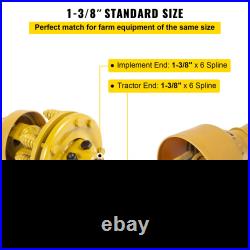 VEVOR PTO Shaft, 1-3/8 PTO Drive Shaft, 6 Spline Both Ends PTO Driveline Shaft