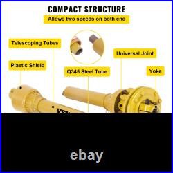 VEVOR PTO Shaft, 1-3/8 PTO Drive Shaft, 6 Spline Both Ends PTO Driveline Shaft