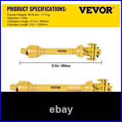 VEVOR PTO Shaft, 1-3/8 PTO Drive Shaft, 6 Spline Both Ends PTO Driveline Shaft