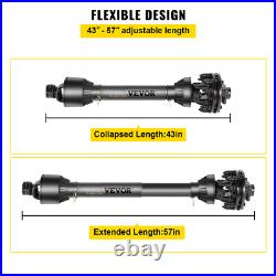 VEVOR PTO Shaft PTO Drive Shaft 1-3/8 6 Spline Ends T5 43-57 for Brush Hog