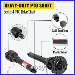 VEVOR PTO Shaft PTO Drive Shaft 1-3/8 x 6Spline with Slip Clutch Black 31.5-41
