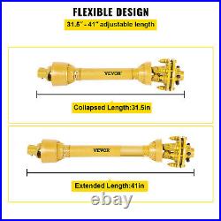 VEVOR PTO Shaft PTO Drive Shaft 1-3/8x6 Spline withSlip Clutch Yellow T4 31.5-41