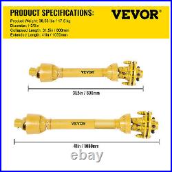 VEVOR PTO Shaft PTO Drive Shaft 1-3/8x6 Spline withSlip Clutch Yellow T4 31.5-41