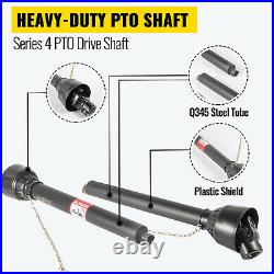VEVOR PTO Shaft PTO Driveshaft for Tractor 1-3/8 Spline/Round Ends 32-41 Black