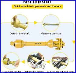 Vevor Pto Shaft 1-3/8 Series 5 6 Spline Ends, 43-57 Telescoping, Slip Clutch