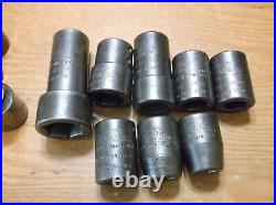 Vintage Lot Group 14 Tooth Spline Drive Heavy Duty Impact Sockets 11 pcs. Hex CP