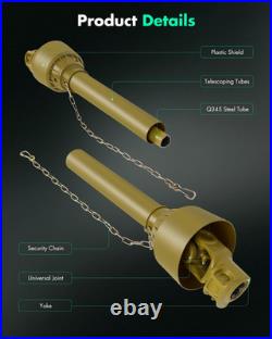 Yellow 27.5-40.55 PTO Shaft, 1-3/8 PTO Drive Shaft 6 Splines Both Ends PTO Dr