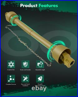 Yellow 27.5-40.55 PTO Shaft, 1-3/8 PTO Drive Shaft 6 Splines Both Ends PTO Dr